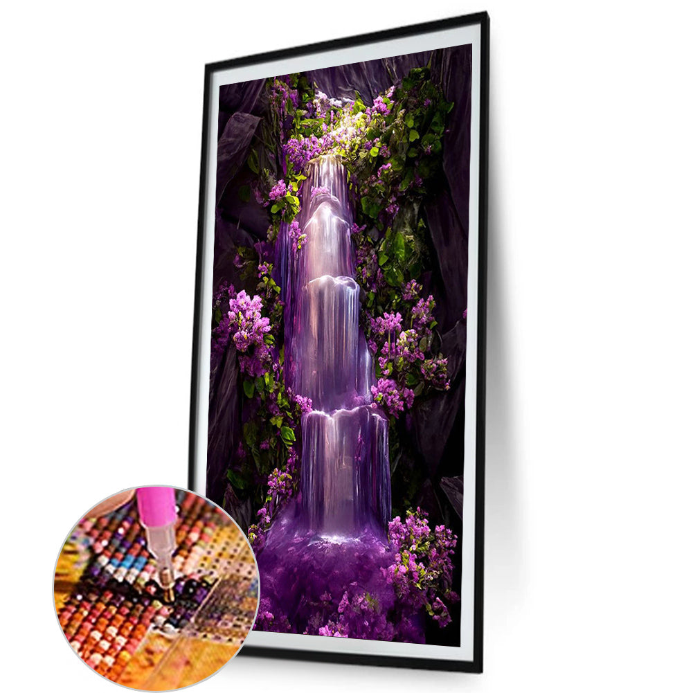 Purple Waterfall - Full AB Dril Square Diamond Painting 40*70CM