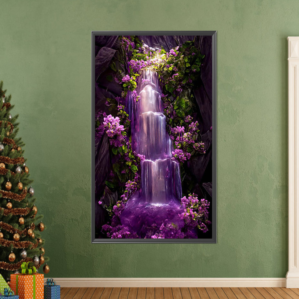 Purple Waterfall - Full AB Dril Square Diamond Painting 40*70CM