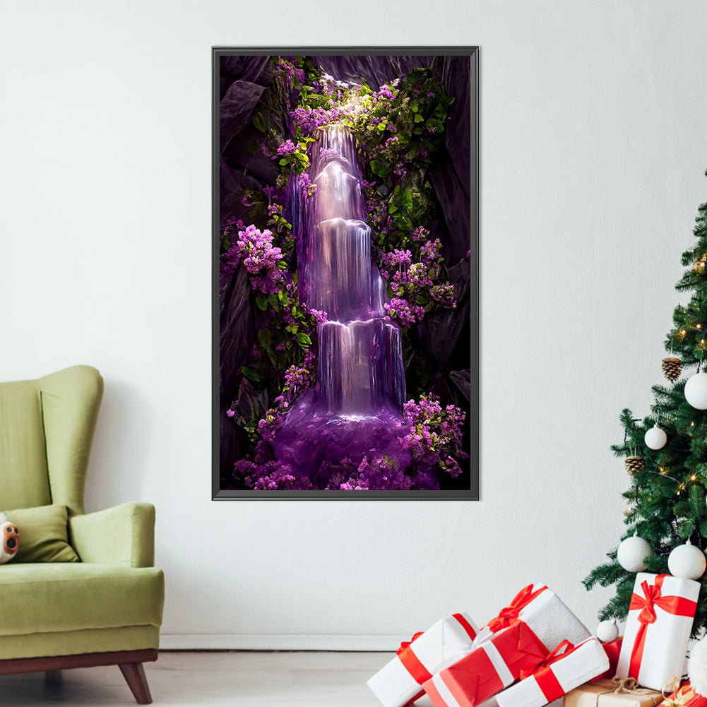 Purple Waterfall - Full AB Dril Square Diamond Painting 40*70CM