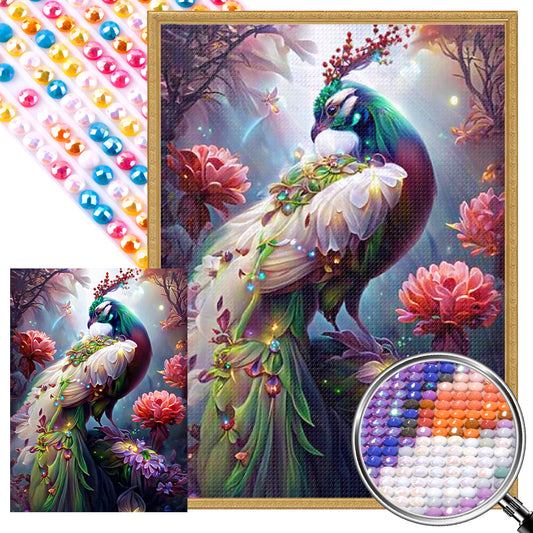 Peacock - Full AB Dril Round Diamond Painting 40*55CM