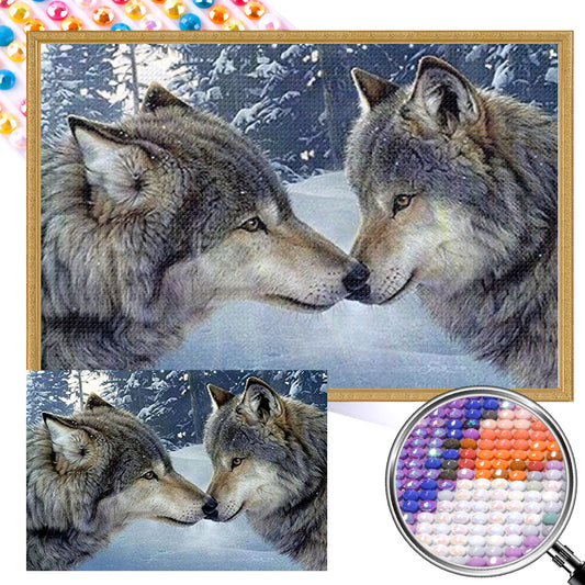 Snow Wolf - Full AB Dril Round Diamond Painting 60*40CM