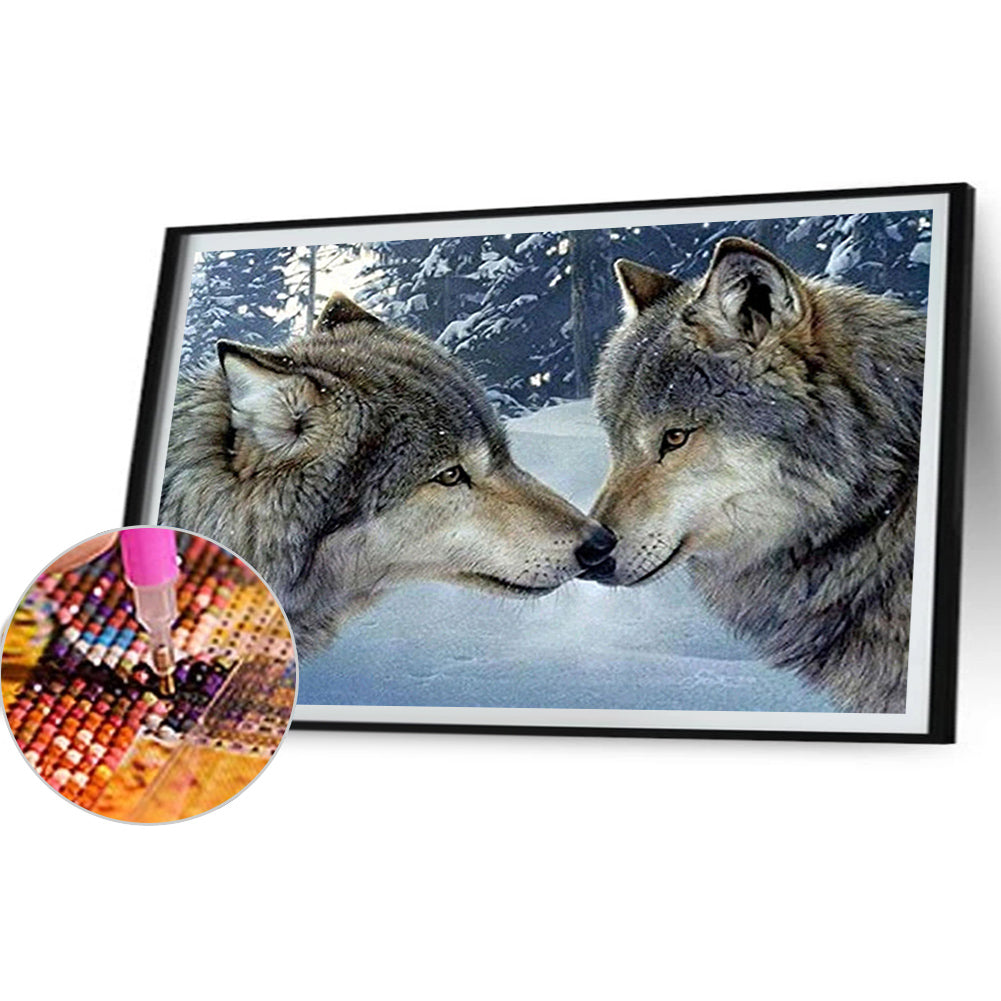 Snow Wolf - Full AB Dril Round Diamond Painting 60*40CM