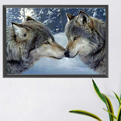 Snow Wolf - Full AB Dril Round Diamond Painting 60*40CM