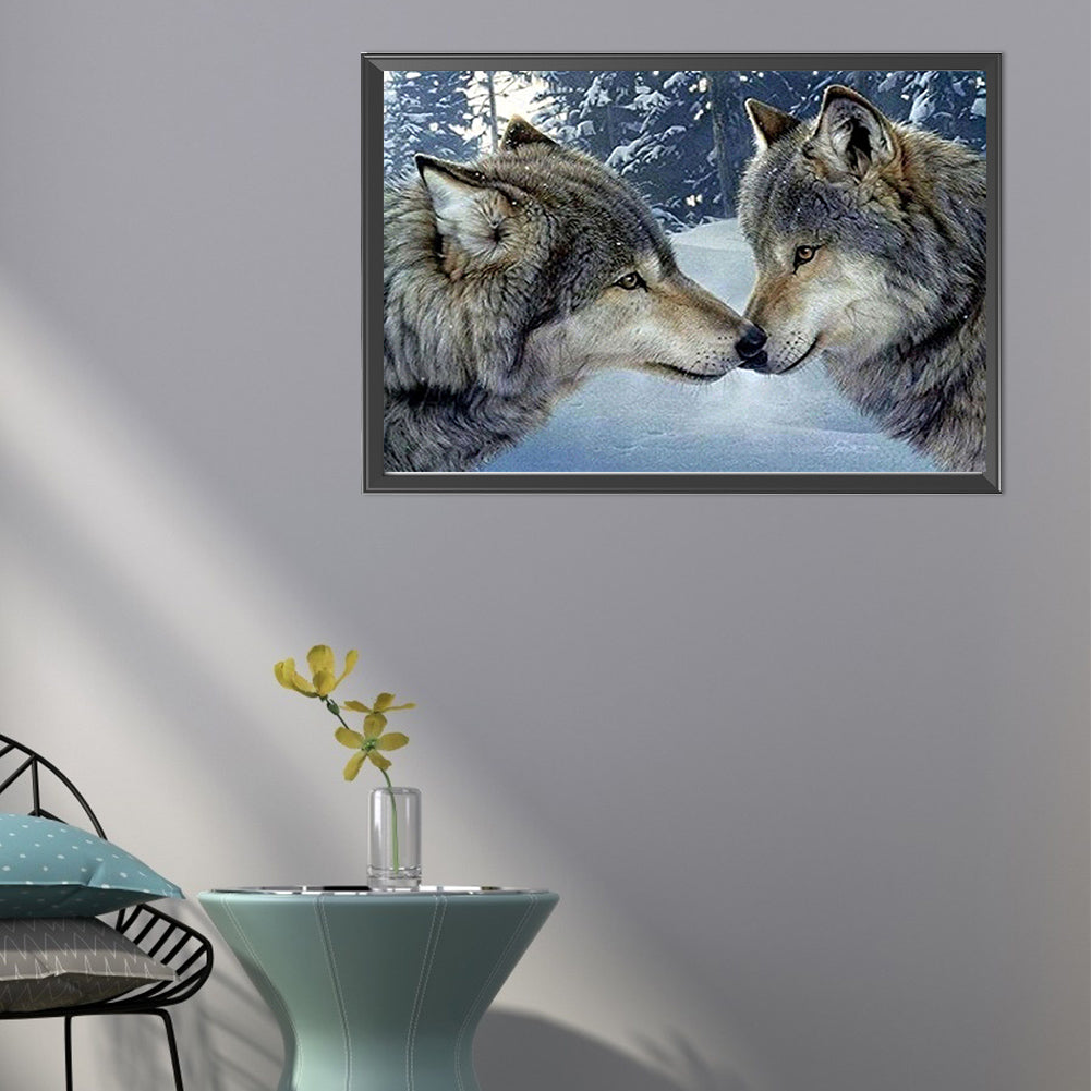 Snow Wolf - Full AB Dril Round Diamond Painting 60*40CM