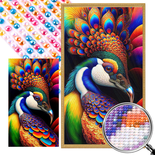 Peacock - Full AB Dril Round Diamond Painting 40*70CM