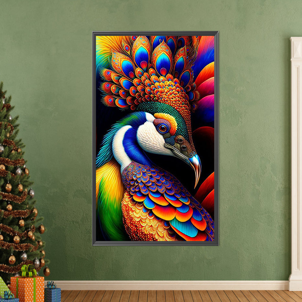 Peacock - Full AB Dril Round Diamond Painting 40*70CM