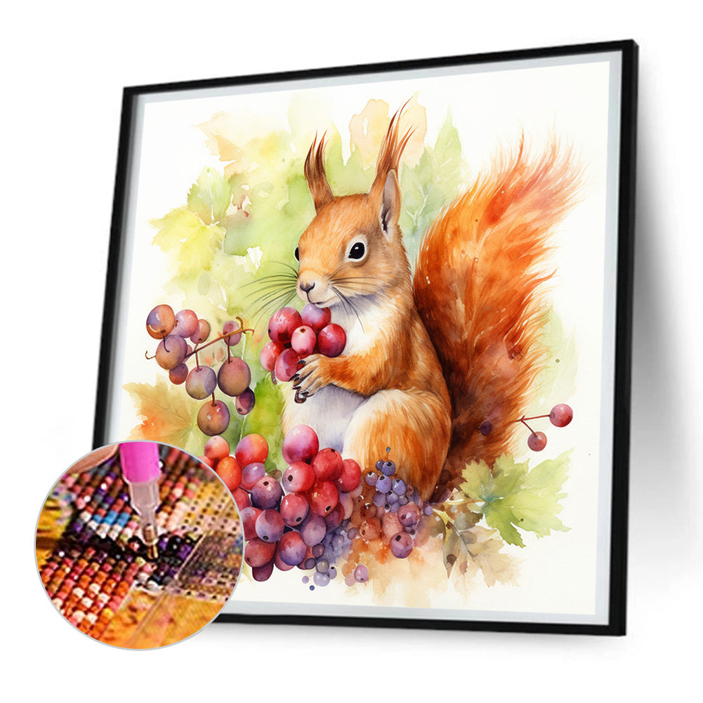Autumn Squirrel - Full Round Drill Diamond Painting 30*30CM