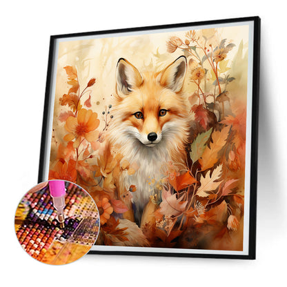 Autumn Fox - Full Round Drill Diamond Painting 30*30CM