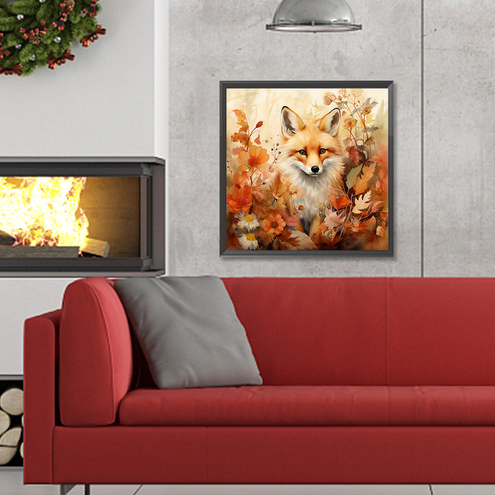 Autumn Fox - Full Round Drill Diamond Painting 30*30CM