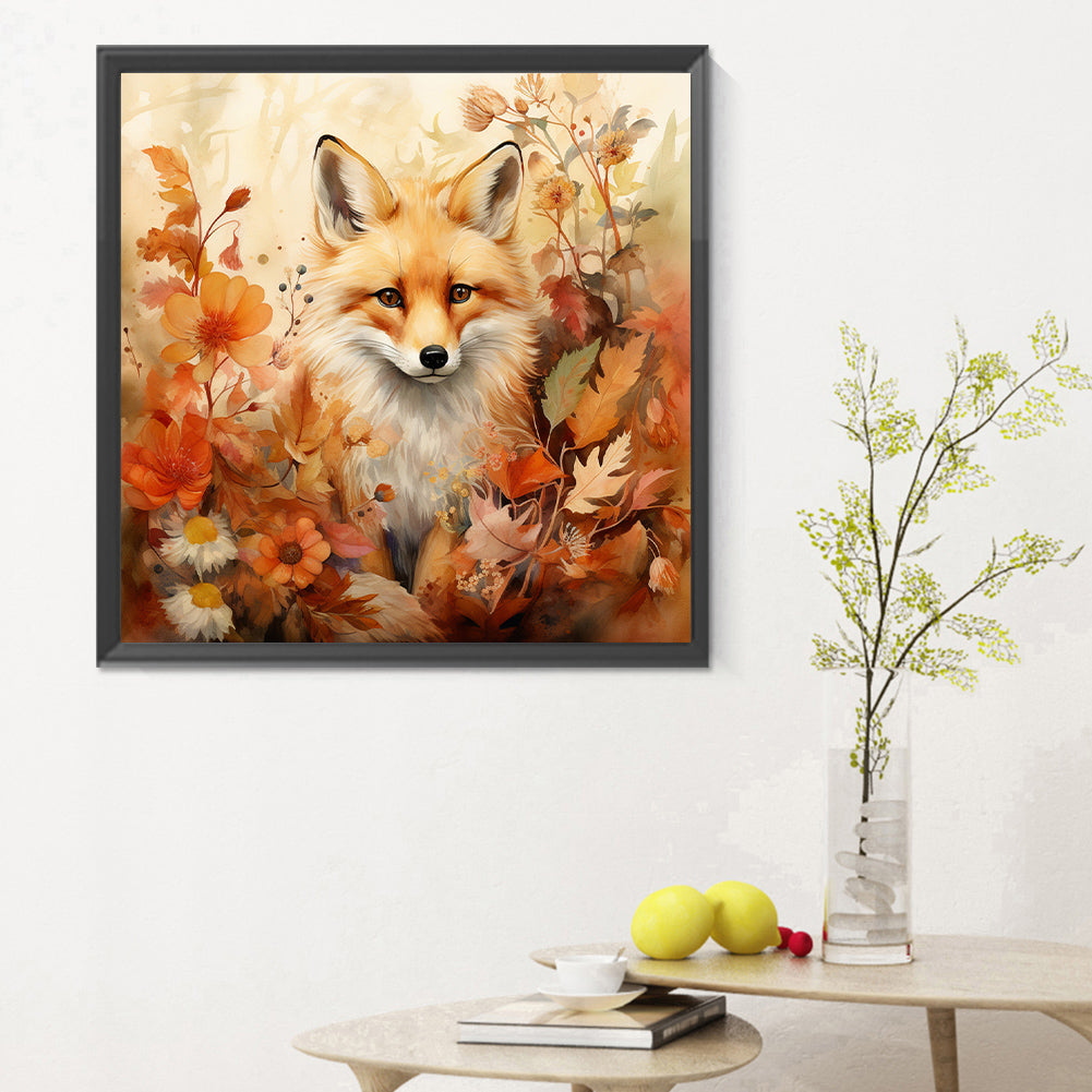 Autumn Fox - Full Round Drill Diamond Painting 30*30CM