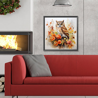 Autumn Owl - Full Round Drill Diamond Painting 30*30CM