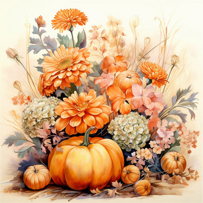 Autumn Pumpkin - Full Round Drill Diamond Painting 30*30CM