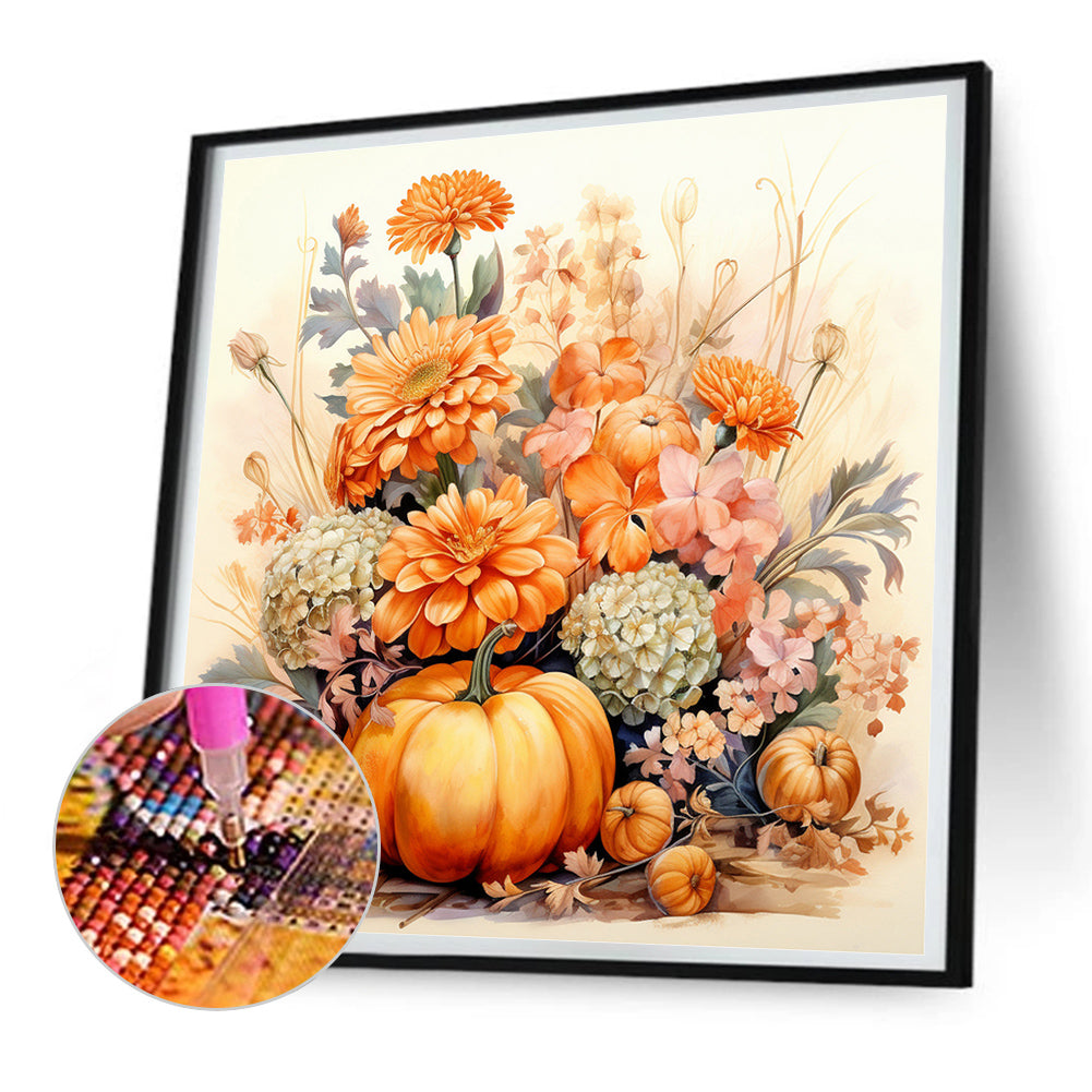 Autumn Pumpkin - Full Round Drill Diamond Painting 30*30CM