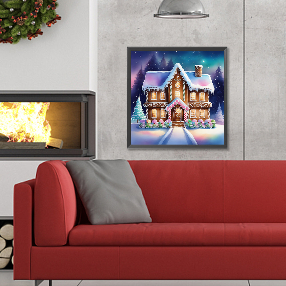 Snow Cabin - Full Round Drill Diamond Painting 30*30CM