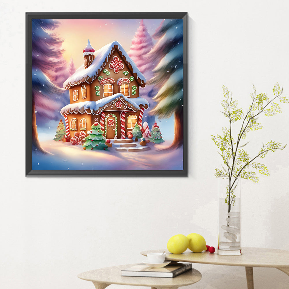 Snow Cabin - Full Round Drill Diamond Painting 30*30CM