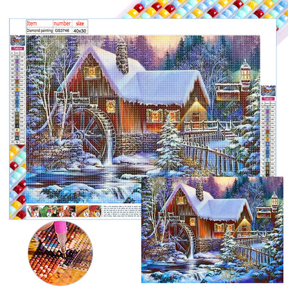 Snow Scenery - Full Square Drill Diamond Painting 40*30CM