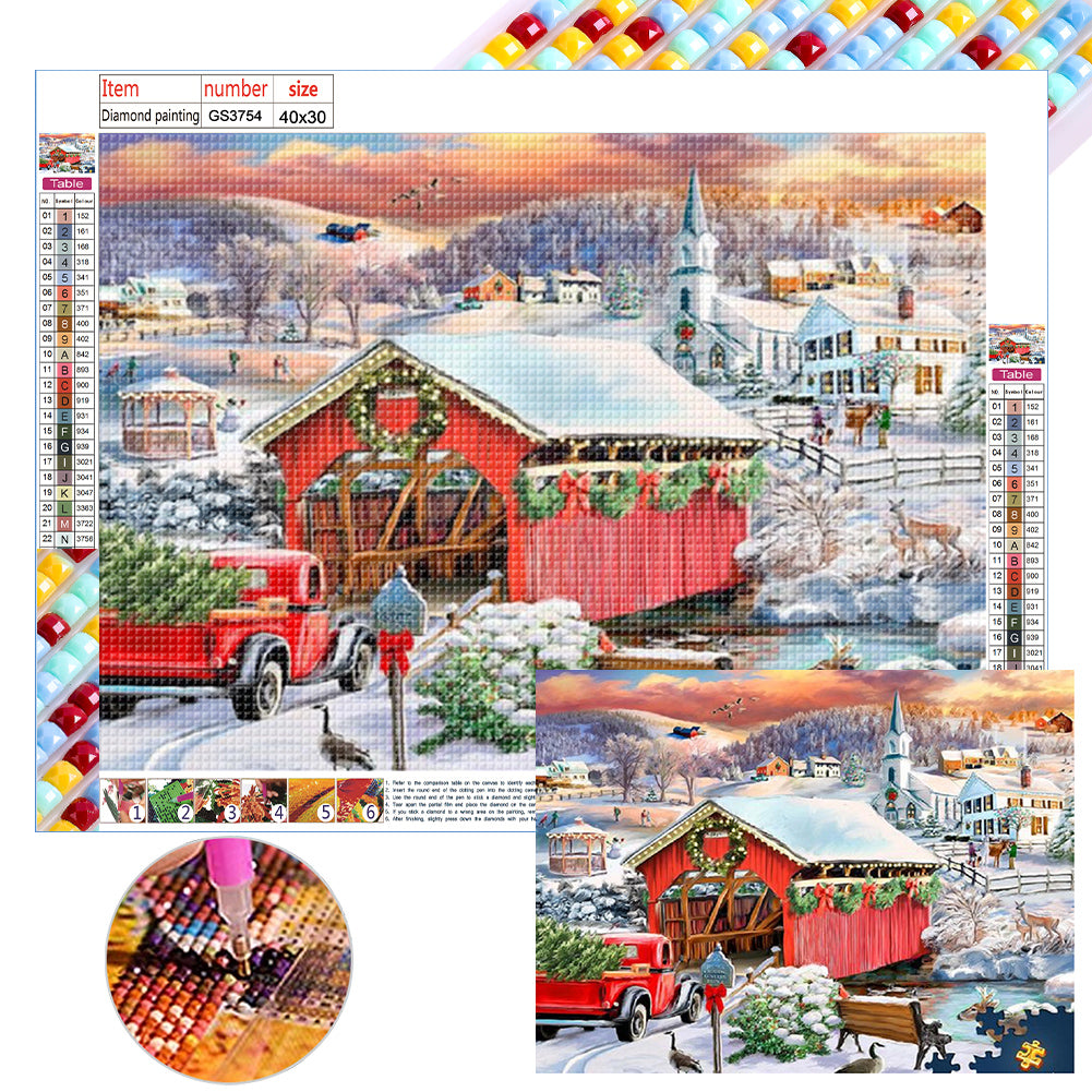 Snow Scenery - Full Square Drill Diamond Painting 40*30CM