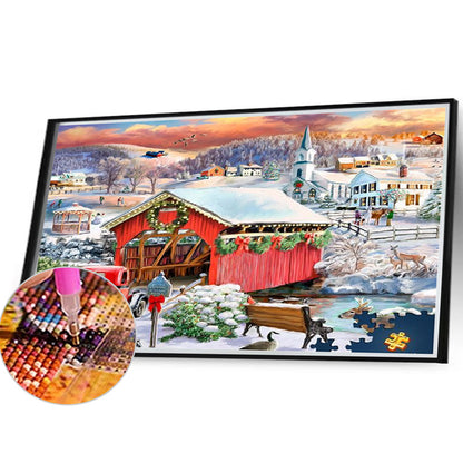 Snow Scenery - Full Square Drill Diamond Painting 40*30CM