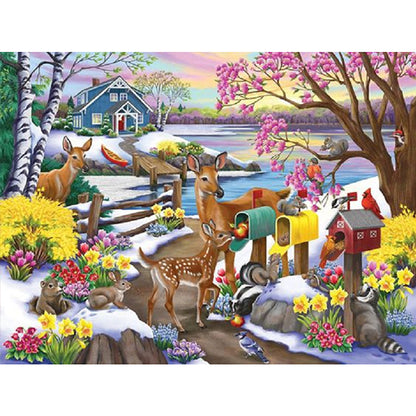 Snow Scenery - Full Square Drill Diamond Painting 40*30CM