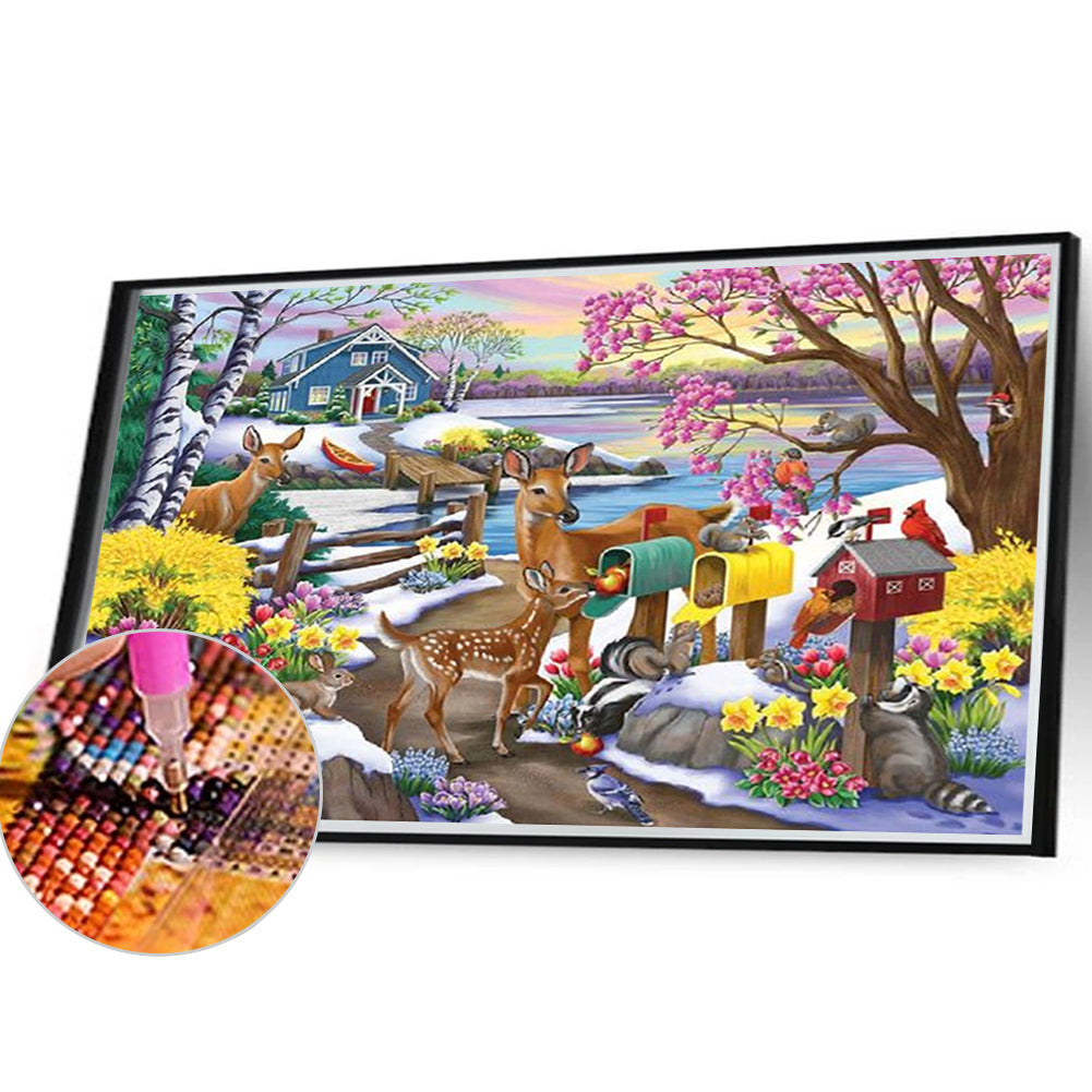 Snow Scenery - Full Square Drill Diamond Painting 40*30CM