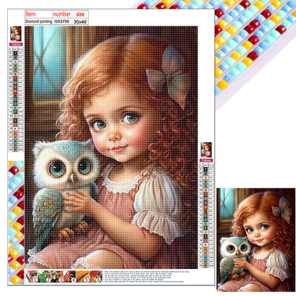 Cute Pets And Girls - Full Square Drill Diamond Painting 30*40CM