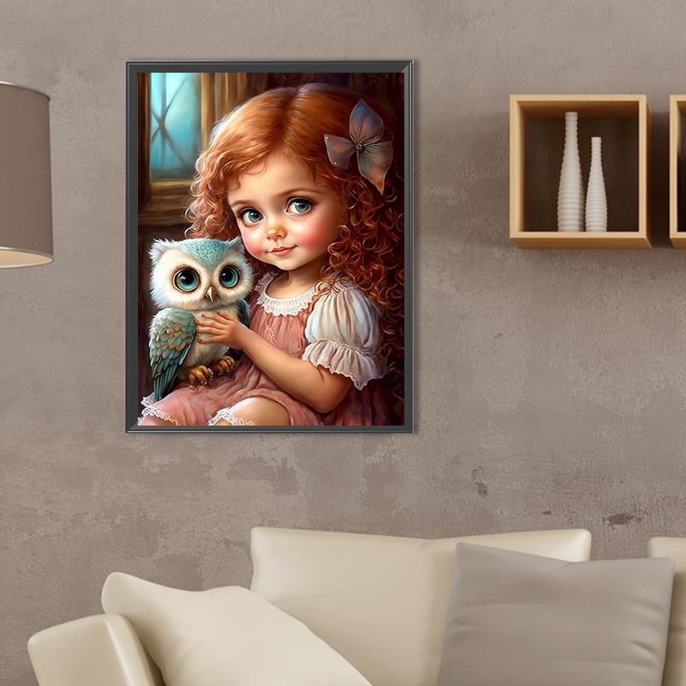 Cute Pets And Girls - Full Square Drill Diamond Painting 30*40CM