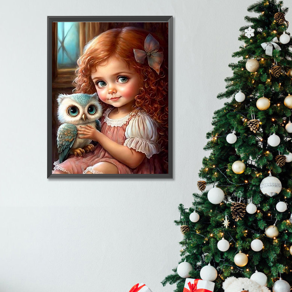 Cute Pets And Girls - Full Square Drill Diamond Painting 30*40CM