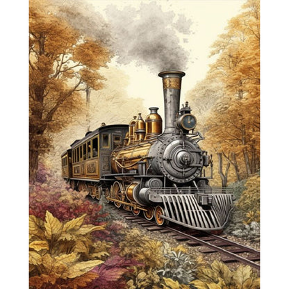 Woods Train - Full Square Drill Diamond Painting 40*50CM