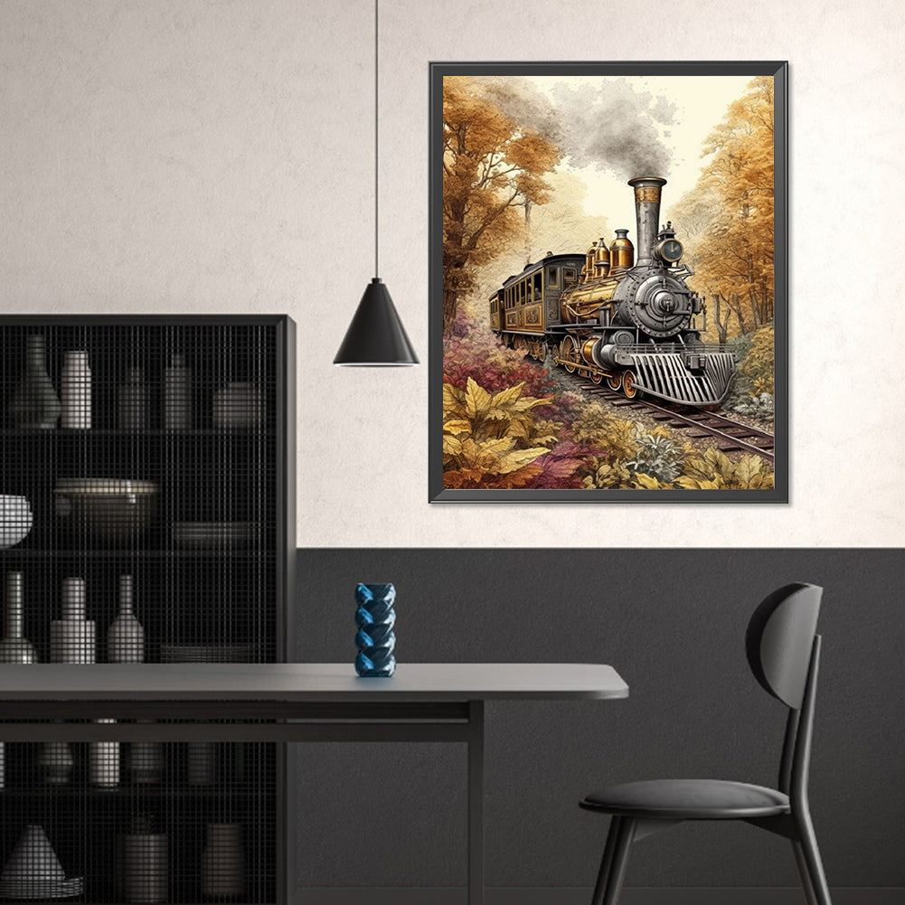 Woods Train - Full Square Drill Diamond Painting 40*50CM