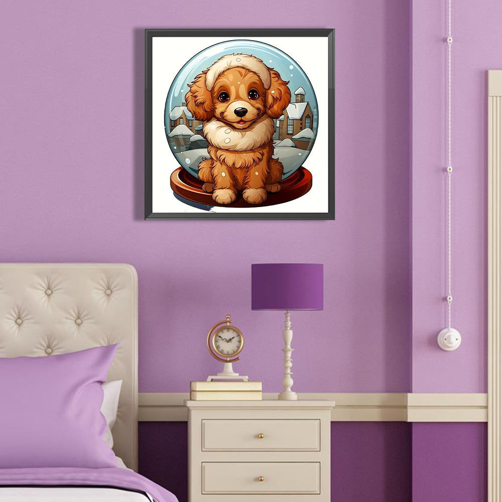 Brown Dog - Full Round Drill Diamond Painting 40*40CM