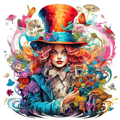 Mad Hatter Alice - Full Round Drill Diamond Painting 40*40CM