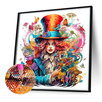 Mad Hatter Alice - Full Round Drill Diamond Painting 40*40CM
