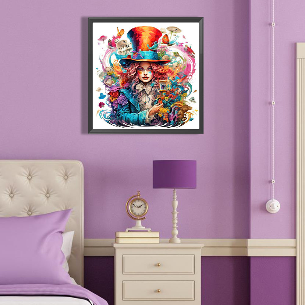 Mad Hatter Alice - Full Round Drill Diamond Painting 40*40CM