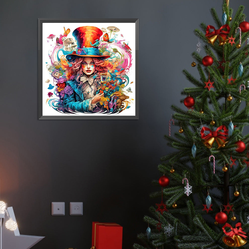 Mad Hatter Alice - Full Round Drill Diamond Painting 40*40CM