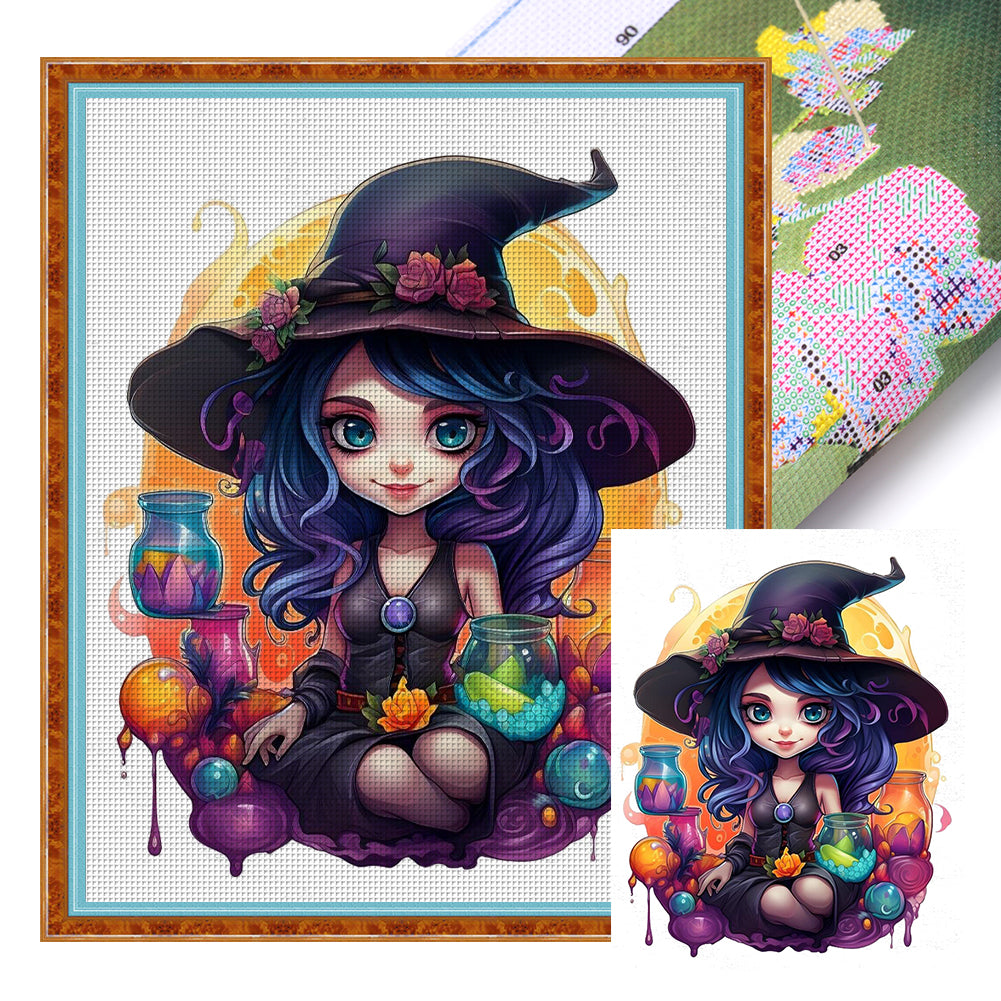 Witch - 11CT Stamped Cross Stitch 40*50CM