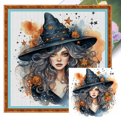 Witch - 11CT Stamped Cross Stitch 50*50CM