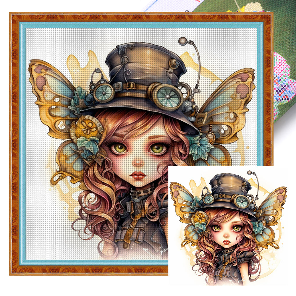 Butterfly Girl - 11CT Stamped Cross Stitch 50*50CM