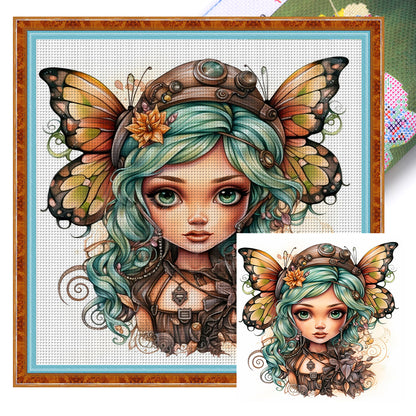 Butterfly Girl - 11CT Stamped Cross Stitch 50*50CM