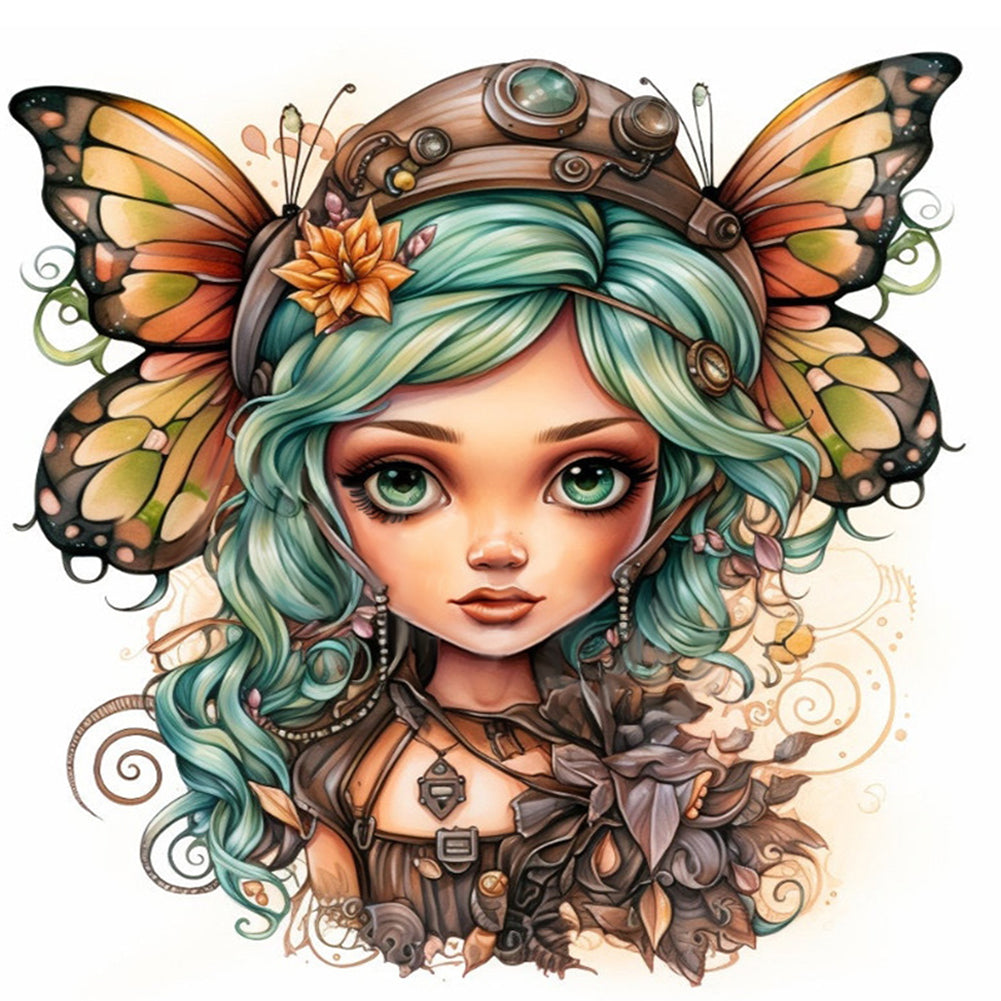 Butterfly Girl - 11CT Stamped Cross Stitch 50*50CM