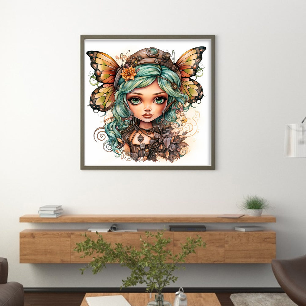 Butterfly Girl - 11CT Stamped Cross Stitch 50*50CM