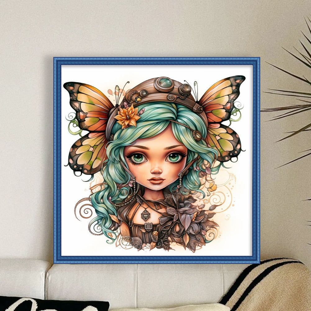 Butterfly Girl - 11CT Stamped Cross Stitch 50*50CM