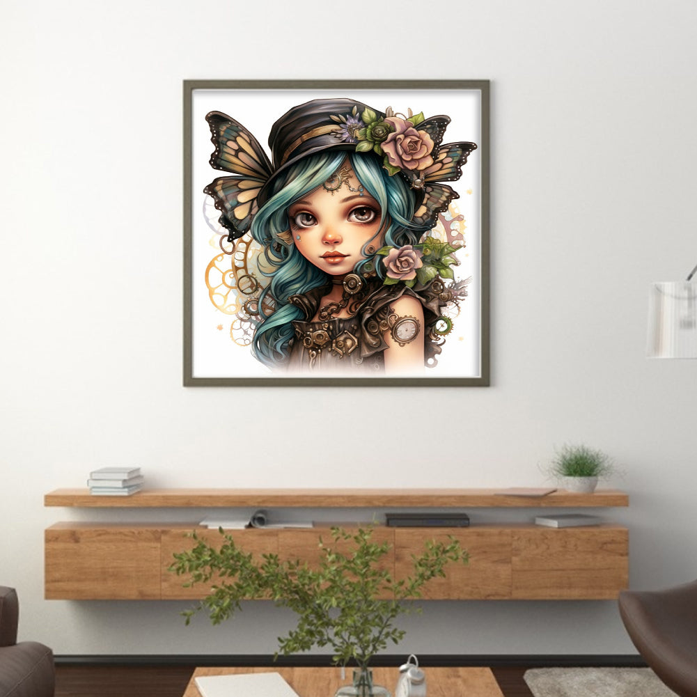 Butterfly Girl - 11CT Stamped Cross Stitch 50*50CM