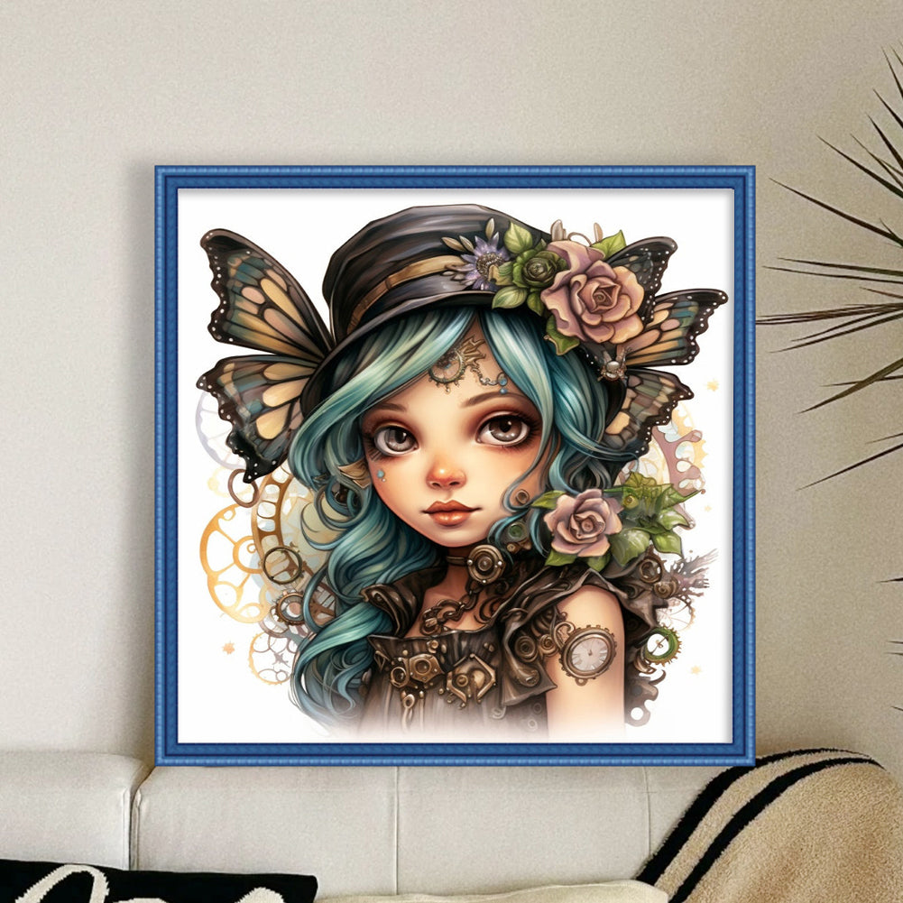 Butterfly Girl - 11CT Stamped Cross Stitch 50*50CM