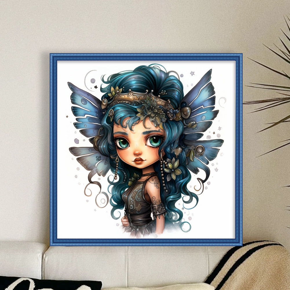 Butterfly Girl - 11CT Stamped Cross Stitch 50*50CM