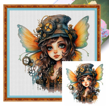 Butterfly Girl - 11CT Stamped Cross Stitch 50*50CM