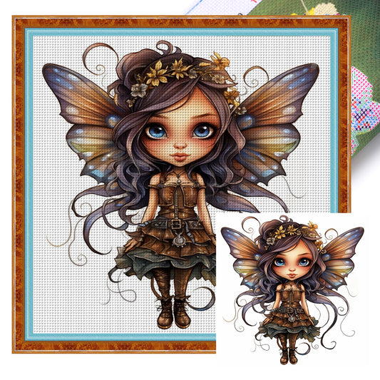 Butterfly Girl - 11CT Stamped Cross Stitch 50*50CM