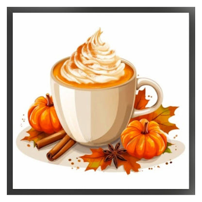 Pumpkin Coffee - 11CT Stamped Cross Stitch 50*50CM