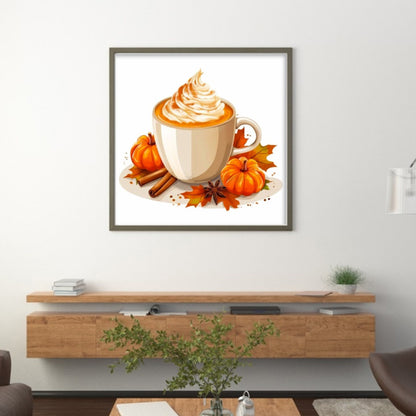 Pumpkin Coffee - 11CT Stamped Cross Stitch 50*50CM