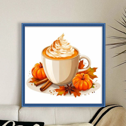 Pumpkin Coffee - 11CT Stamped Cross Stitch 50*50CM