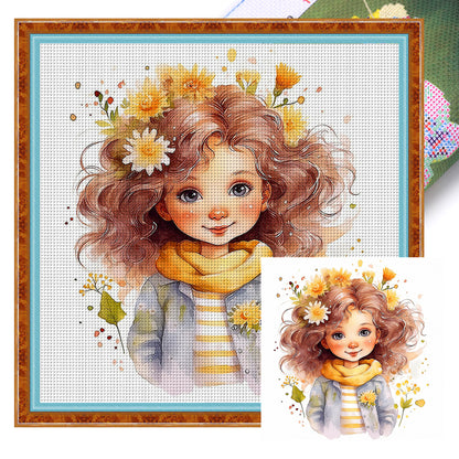 Girl - 11CT Stamped Cross Stitch 50*50CM